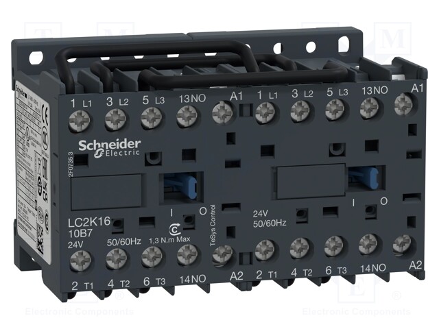 Contactor: 3-pole reversing; NO x3; Auxiliary contacts: NO; 16A
