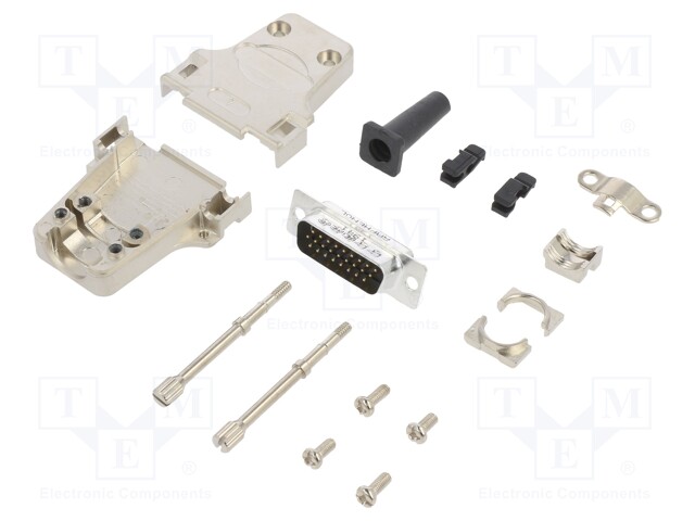 D-Sub HD; PIN: 26; male; shielded,with strain relief; straight