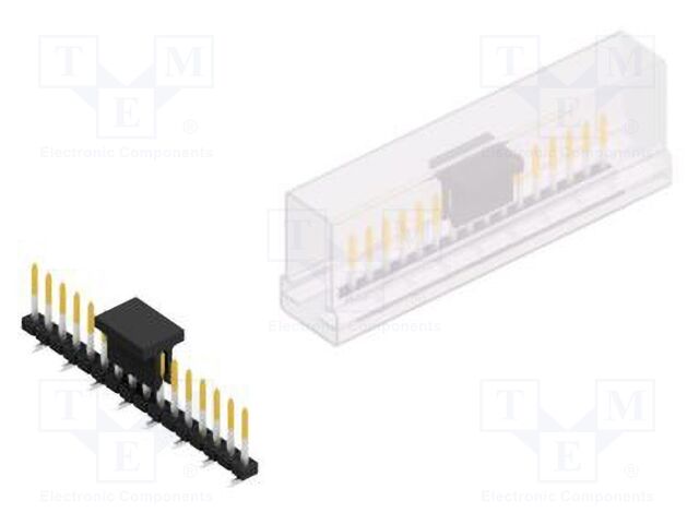 Connector: pin strips; pin header; male; PIN: 16; 2mm; SMT; 1x16