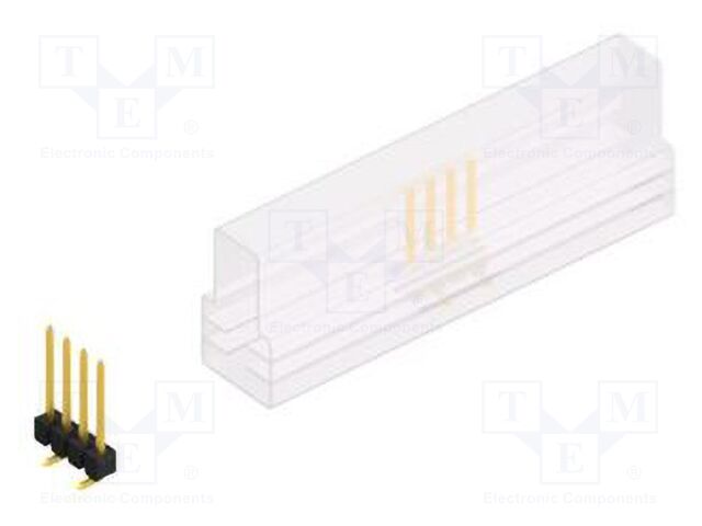 Connector: pin strips; pin header; male; PIN: 4; 2.54mm; SMT; 1x4