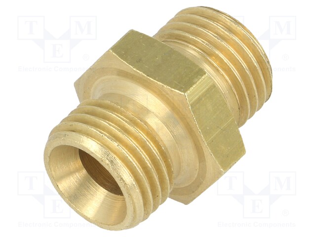 Double nipple; Mat: brass; Ext.thread: 1/4"