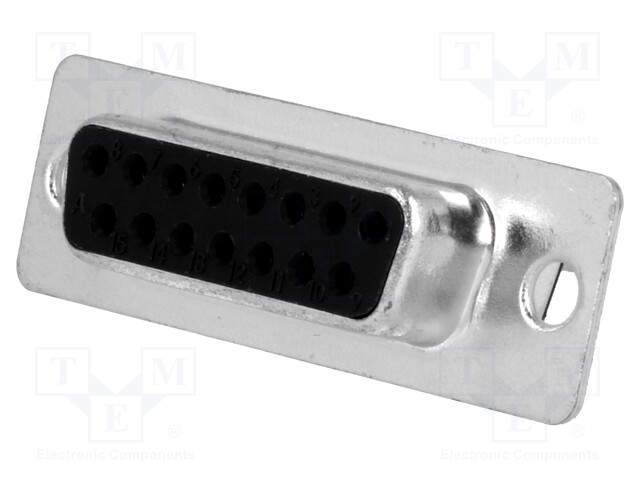 D-Sub; PIN: 15; plug; female; stamped and formed contacts