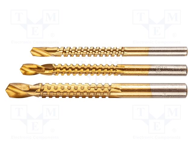 Drill set; for wood; Holder: cylindrical; 5mm,6mm,8mm; 3pcs.