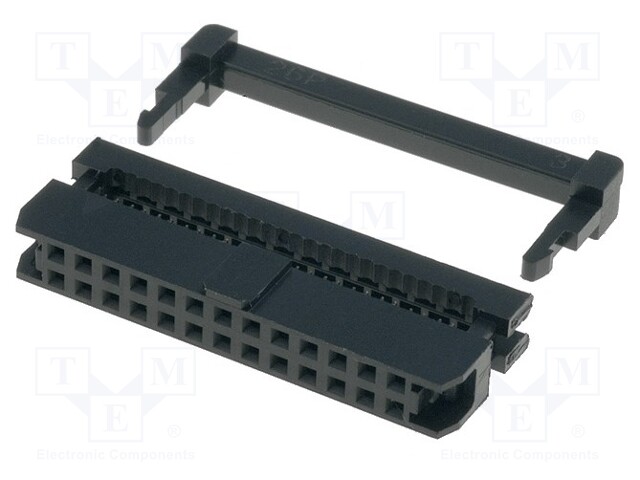 Plug; IDC; female; PIN: 26; with cable clamp; IDC; for ribbon cable