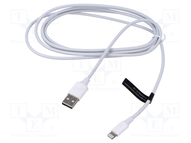 Cable; Apple Lightning plug,USB A socket; nickel plated; 2m