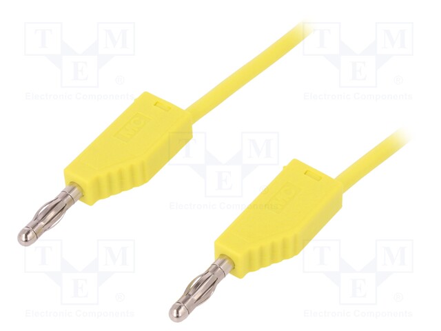 Test lead; PVC; 0.5m; yellow; 32A; 60V; Cond.cross sec: 2.5mm2