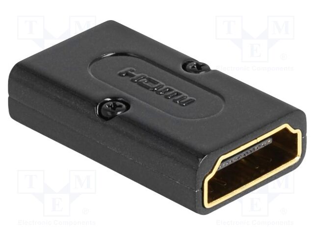 Adapter; HDMI socket,both sides; High Speed + Ethernet; metal