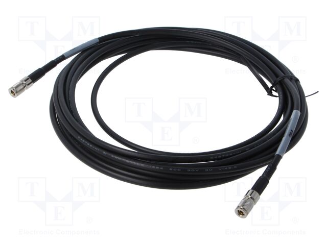 Cable; 5m; DIN plug,both sides; shielded; black; straight; 0÷40°C