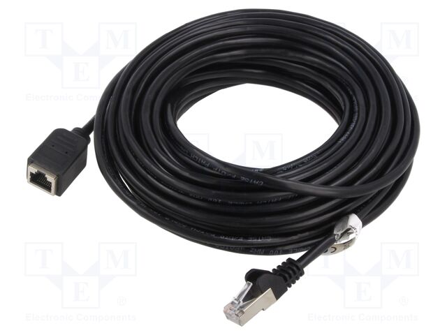 Extender RJ45; F/UTP; 5e; Cu; PVC; black; 2m; RJ45 socket,RJ45 plug