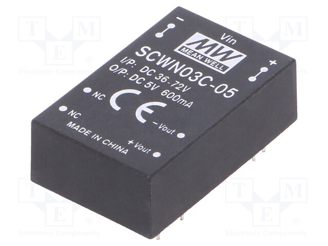 Converter: DC/DC; 3W; Uin: 36÷72V; 5VDC; Iout: 600mA; DIP24; 12.5g