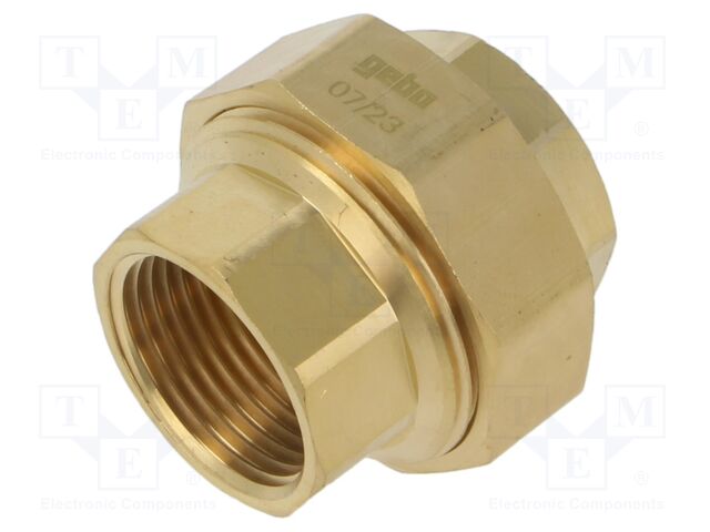 Conical,with seal,female-female; brass CW617N; Thread: G 1"; BR