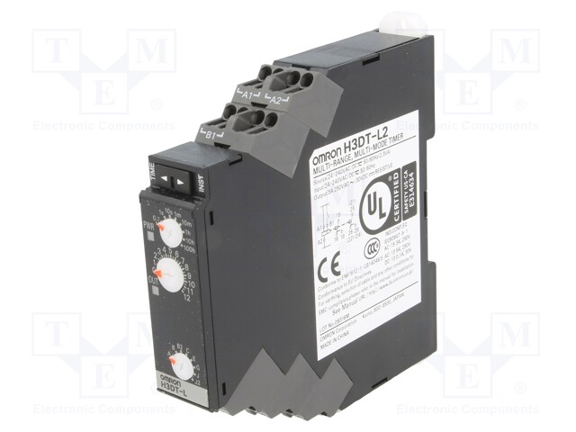 Timer; 0,1s÷1200h; DPDT; 250VAC/5A; 24÷240VAC; 24÷240VDC; DIN; IP20