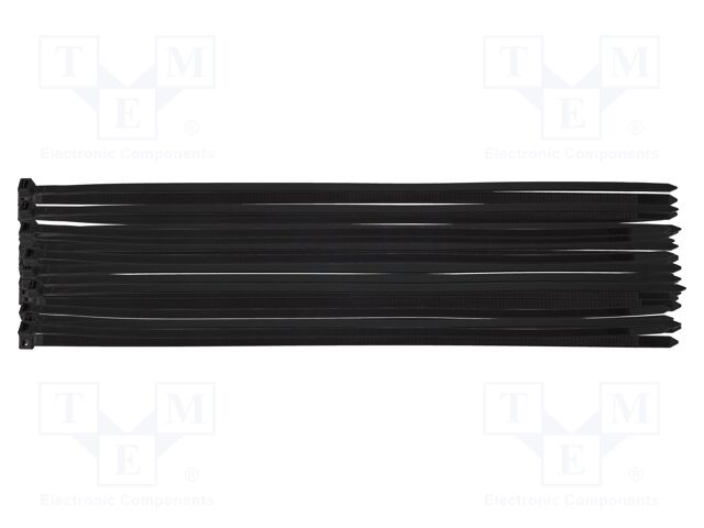 Cable tie; L: 400mm; W: 7.6mm; black; 50pcs; EXTREME