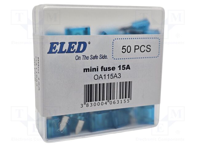 Fuse: fuse; 15A; 32VDC; automotive; 11.1mm