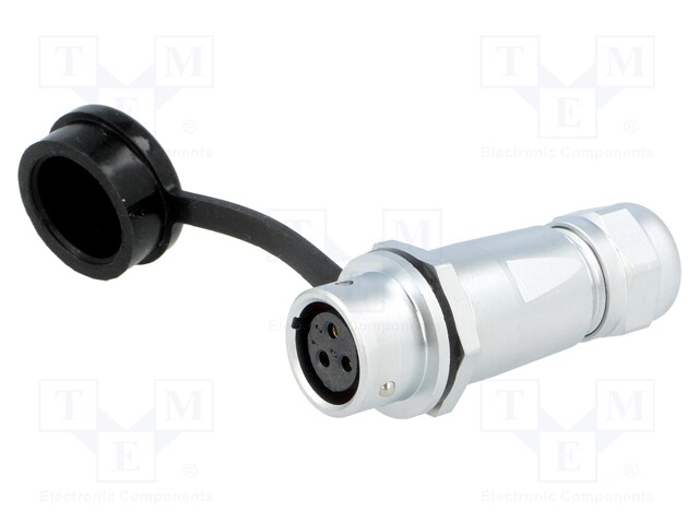 Plug; female; SF12; PIN: 3; IP67; 4÷6.5mm; 13A; soldering; for cable