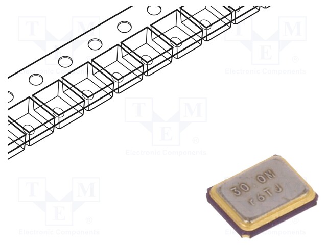 Resonator: quartz; 30MHz; ±20ppm; 10pF; SMD; 2.5x2x0.6mm