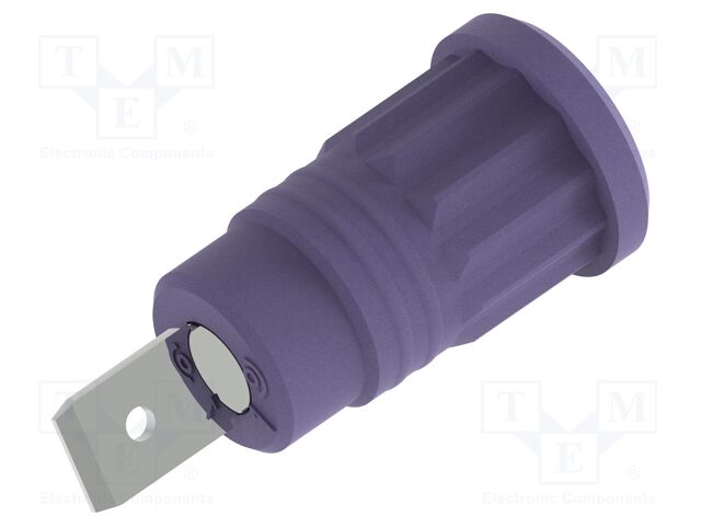 Connector: 4mm banana; socket; 36A; violet; nickel plated; 34mm