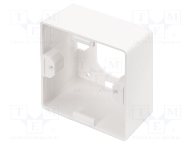 Wall socket; Keystone,angled; white; ABS; 80x80mm; -20÷70°C