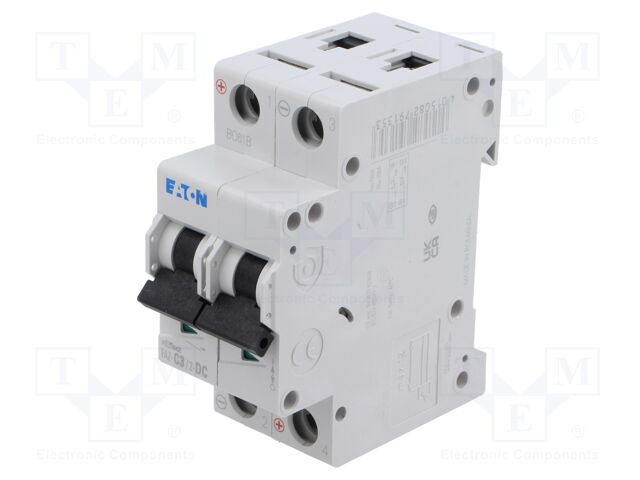 Circuit breaker; 250VDC; Inom: 3A; Poles: 2; DIN; Charact: C; 10kA