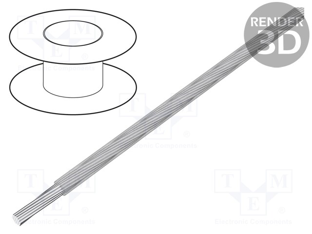 Wire; LiYv; stranded; Cu; 0.25mm2; transparent; PVC; 900V; 100m