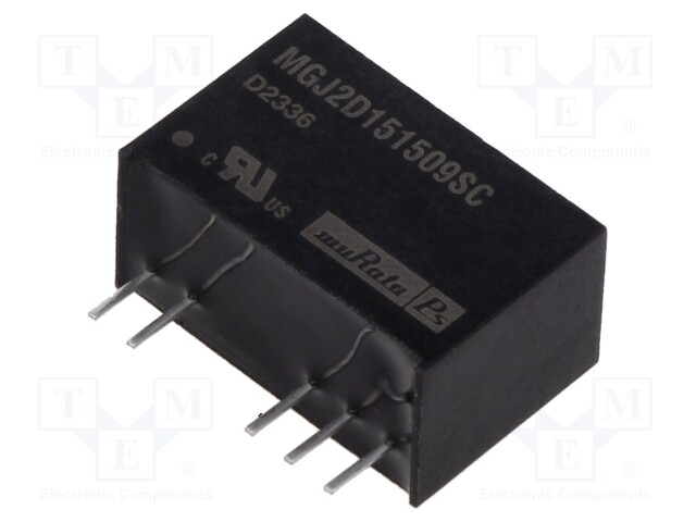 Isolated Board Mount DC/DC Converter, Gate Drive, 2 Output, 2 W, 15 V, 80 mA, -8.7 V