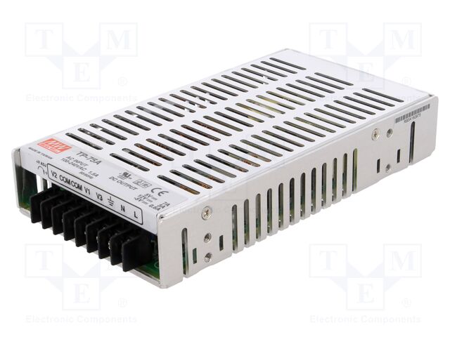 Power supply: switching; for building in,modular; 74W; 5VDC; 70%