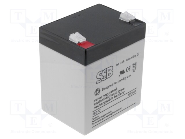Re-battery: acid-lead; 12V; 5Ah; AGM; maintenance-free