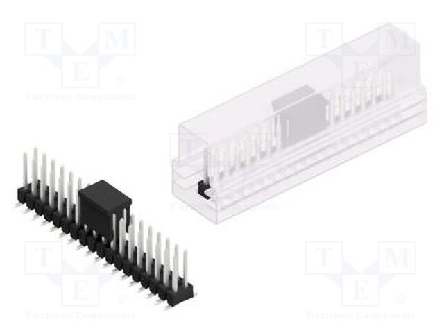 Connector: pin strips; pin header; male; PIN: 36; 2.54mm; SMT; 2x18