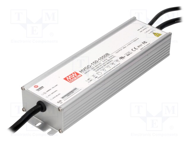 Power supply: switched-mode; LED; 150.15W; 15÷143VDC; 1050mA; IP67