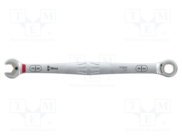 Wrench: combination spanner; inch,rattle; 3/8"; 209mm; Teeth: 80