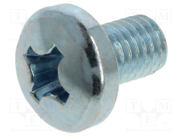 Screw; M8x12; Head: cheese head; Phillips; PH4; steel; zinc