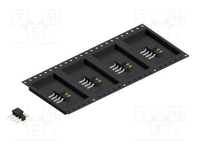Connector: pin strips; pin header; male; PIN: 4; 2.54mm; SMT; 1x4