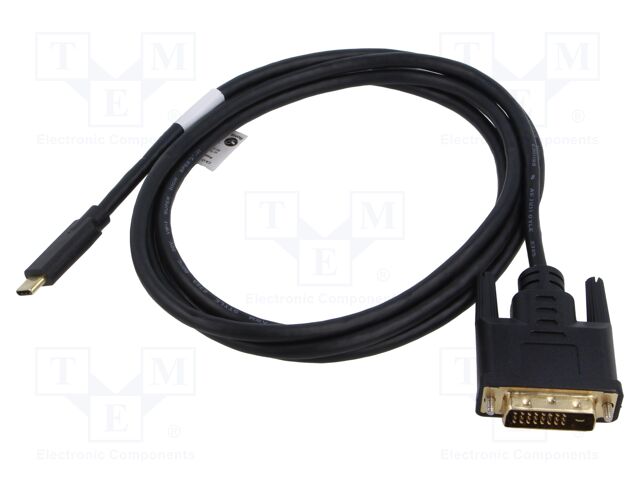 Adapter cable; USB 3.1; DVI-D (24+1) plug,USB C plug; 1.8m