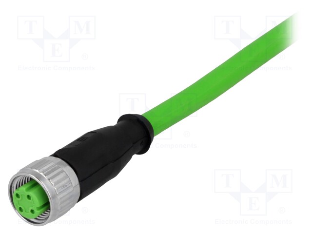 Plug; M12; PIN: 4; female; D code-Ethernet; 5m; Insulation: PVC