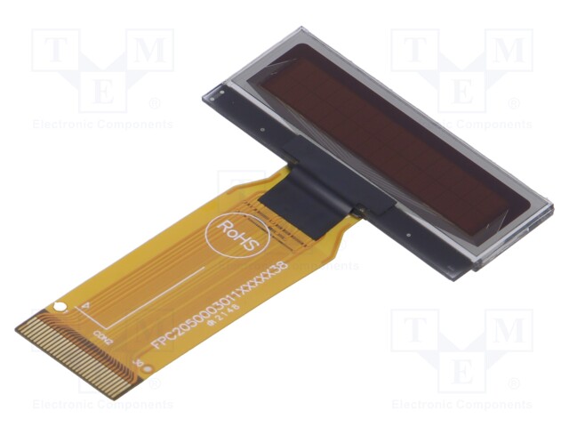 Display: OLED; alphanumeric; 16x2; Dim: 39.1x15.8x2.01mm; white