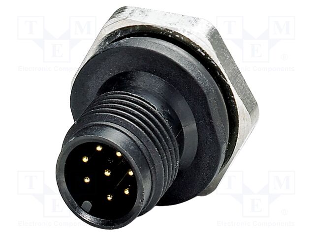 Connector: M12; socket; PIN: 8; male; 30V; straight; IP67; soldering