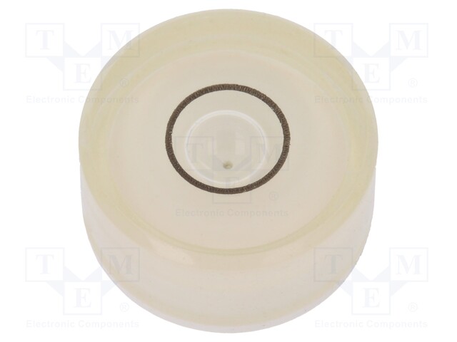 Spirit level; H: 9mm; Ømount.hole: 18mm; plastic; Body: white
