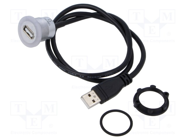 Adapter cable; USB A socket,USB A plug; USB 2.0; Len: 0.6m