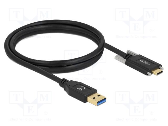 Cable; USB A plug,USB C plug; 1.5m; black; 24AWG,30AWG; 10Gbps