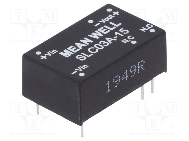 Converter: DC/DC; 3W; Uin: 9÷18V; 15VDC; Iout: 200mA; DIP16; 4.5g