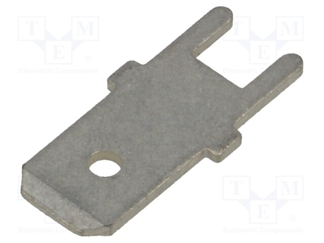 Terminal: flat; 6.3mm; 0.8mm; male; THT; straight; tinned; brass