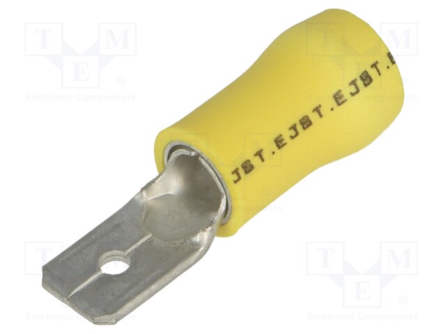 Terminal: flat; 6.3mm; 0.8mm; male; 2.5÷6mm2; crimped; for cable