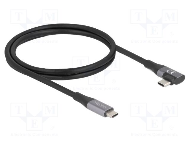 Cable; bidirectional; USB C plug,USB C plug 90° left/right; 1m