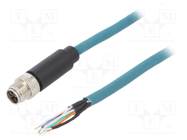 Plug; M12; PIN: 8; male; X code-ProfiNET; IP67; 48V; 500mA; straight