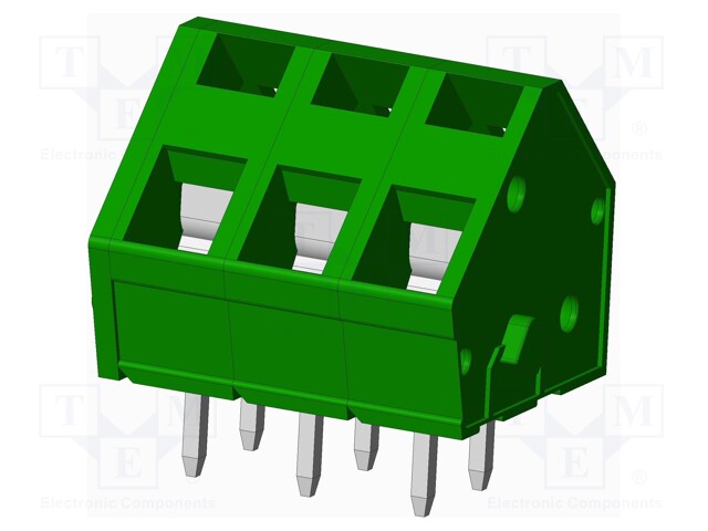 Connector: PCB terminal block; terminal; angled 45°; on PCBs