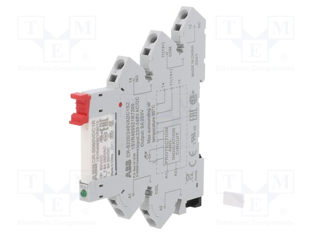 Relay: interface; SPDT; Ucoil: 230VDC; Ucoil: 230VAC; Mounting: DIN