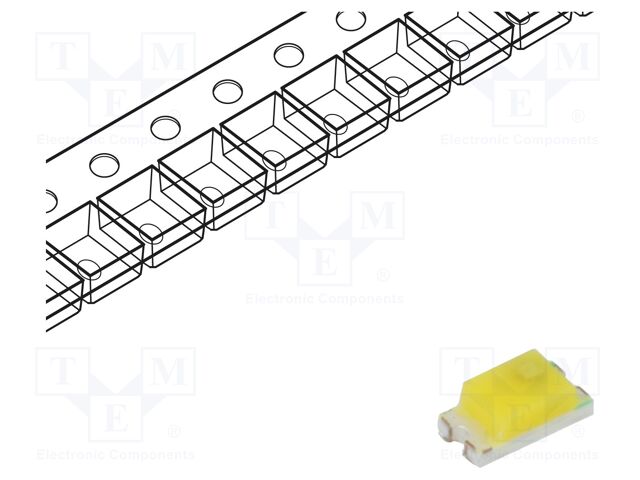 LED; white warm; SMD; 1608; 400÷450mcd; 2700-3300K; 120°; 7.5÷13mA