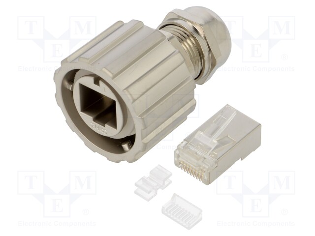 Plug; RJ45; PIN: 8; Cat: 6a; shielded; Layout: 8p8c; Locking: bayonet