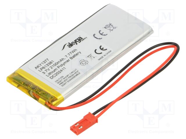 Re-battery: Li-Po; 3.7V; 2100mAh; cables,JST SYP-02T-1 socket