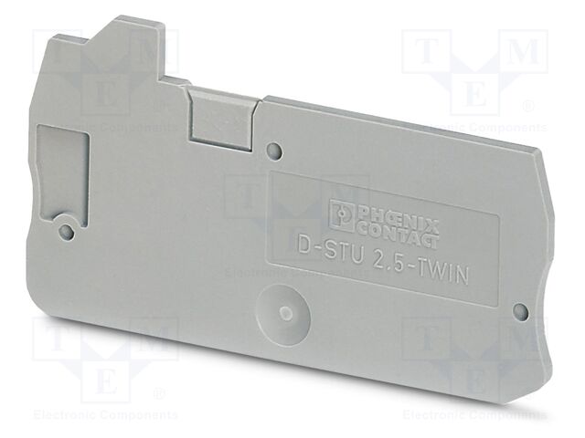 End piece; L: 35.1mm; W: 2.2mm; H: 65.3mm; Body: grey